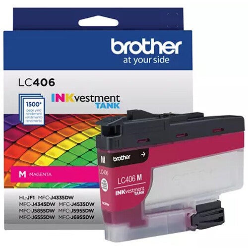 Brother LC406MS Cartucho de Tinta Magenta Standard Rendimiento para Impresoras INKvestment Tank