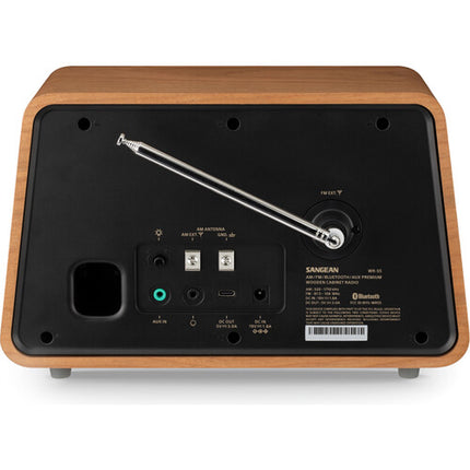 Sangean WR-55 Radio Retro de Mesa Bluetooth 25W Entrada AUX USB-C