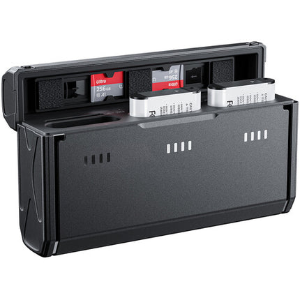 TELESIN NP-BX1 Estuche de Carga Portátil con 2 Baterías 1090mAh y Almacenamiento para Tarjetas