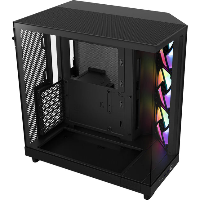 NZXT H6 Flow Caja Mid-Tower Negra con Panel de Cristal y 3 Ventiladores RGB