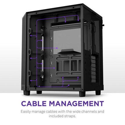 NZXT H6 Flow Caja Mid-Tower Negra con Panel de Cristal y 3 Ventiladores RGB
