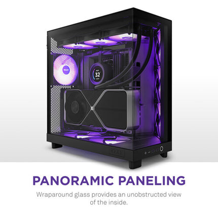 NZXT H6 Flow Caja Mid-Tower Negra con Panel de Cristal y 3 Ventiladores RGB
