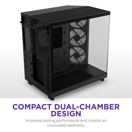 NZXT H6 Flow Caja Mid-Tower Negra con Panel de Cristal y 3 Ventiladores RGB
