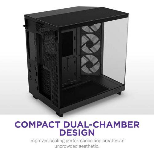NZXT H6 Flow Caja Mid-Tower Negra con Panel de Cristal y 3 Ventiladores RGB