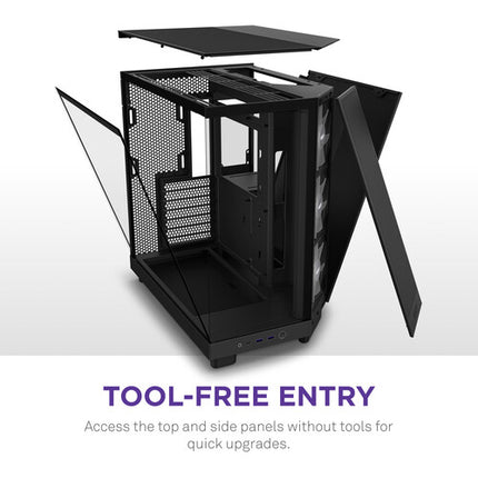 NZXT H6 Flow Caja Mid-Tower Negra con Panel de Cristal y 3 Ventiladores RGB