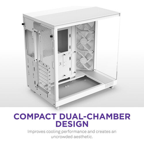 NZXT H6 Flow Caja Mid-Tower Blanca con 3 Ventiladores RGB y USB-C