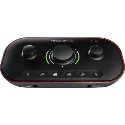 Focusrite Vocaster Two Interfaz de Audio USB-C 24-Bit 48 kHz con Kit Podcast para Una Persona