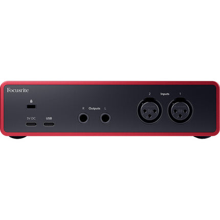Focusrite Scarlett 2i2 USB-C Interfaz de Audio 4th Gen 24-Bit 192 kHz Kit Completo con Micrófono Rode NT1