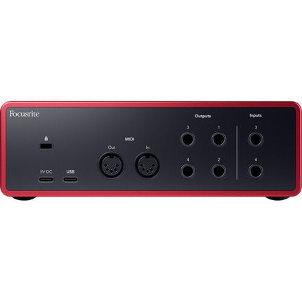 Focusrite Scarlett 4i4 USB-C Interfaz de Audio MIDI 24-Bit 192kHz Kit con Monitores 5 Pulgadas