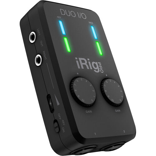 IK Multimedia iRig Pro Duo I/O Interfaz de Audio MIDI 2 Canales 2 Preamplificadores Phantom Power