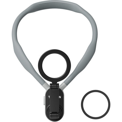 TELESIN Soporte Magnético de Cuello para Smartphone Gris con Correa Flexible y Adaptador Adhesivo