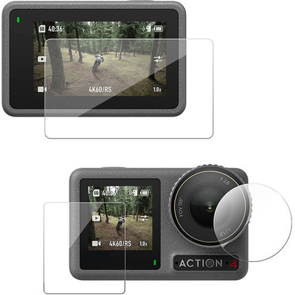 TELESIN Set de Protectores HD para Lentes y Pantallas DJI Osmo Action 3 y 4