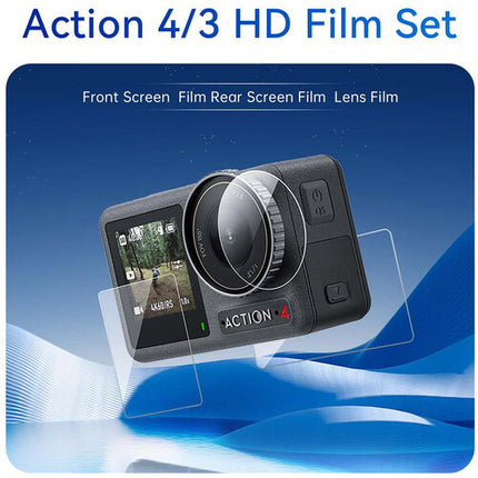 TELESIN Set de Protectores HD para Lentes y Pantallas DJI Osmo Action 3 y 4