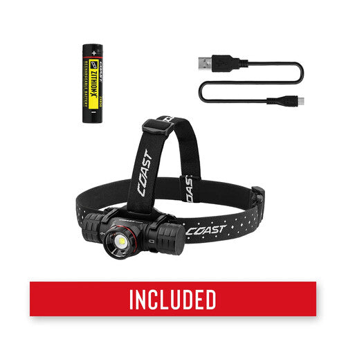 COAST XPH34R Linterna Frontal LED Recargable 2075 lúmenes IP54 con Kit Hardhat