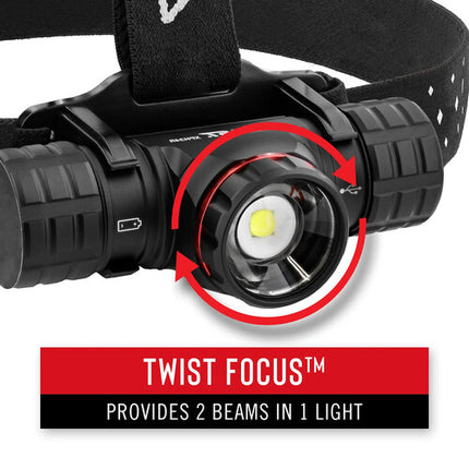 COAST XPH34R Linterna Frontal LED Recargable 2075 lúmenes IP54 con Kit Hardhat