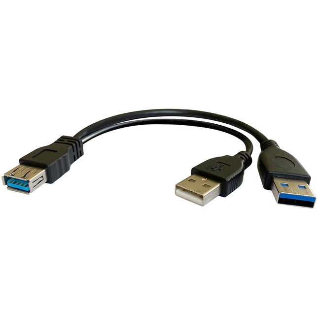 Cable adaptador y alimentador USB 3.0 con conectores USB-A compatible Windows y Mac
