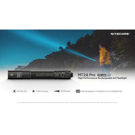 Nitecore MT2A Pro Linterna LED Recargable 1000 Lúmenes 20 Horas Runtime