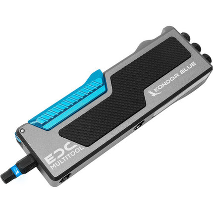 Kondor Blue EDC Multi-Herramienta Bit Driver Gris con Nivel y Bits Magnéticos