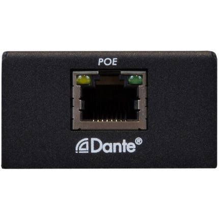 MuxLab Dante codificador decodificador audio USB 2 canales 96kHz PoE