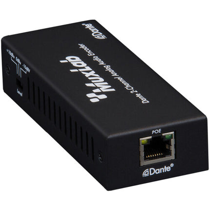 MuxLab Dante Codificador de Audio Analógico 2 Canales 96 kHz PoE