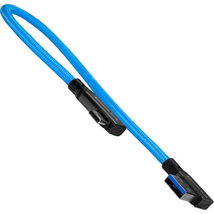 Kondor Blue Cable USB-C a USB-A 12" Ángulo Recto USB 3.2 Nylon Trenzado