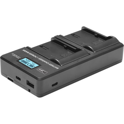 Vidpro VDL-21 Cargador Dual LCD con Power Bank para Canon NB-2L y más