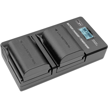Vidpro VDL-21 Cargador Dual LCD con Power Bank para Canon NB-2L y más
