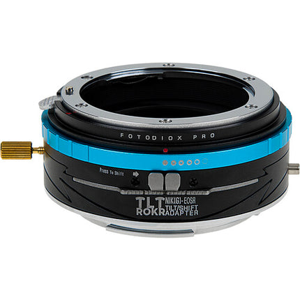 FotodioX Pro TLT ROKR Adaptador Tilt-Shift para Nikon F a Canon RF con 10mm Shift y 10° Tilt