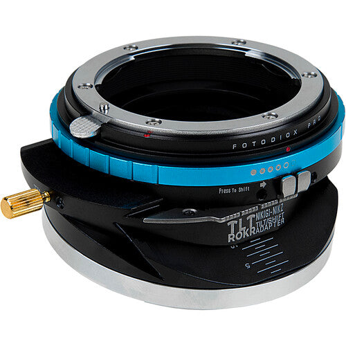 FotodioX Pro TLT ROKR Adaptador Tilt-Shift para Nikon F a Z-Montura con 10mm Shift 10° Tilt
