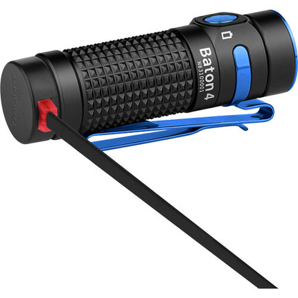 Olight Baton 4 Linterna Recargable Negra 1300 Lumens IPX8 Cable Magnético