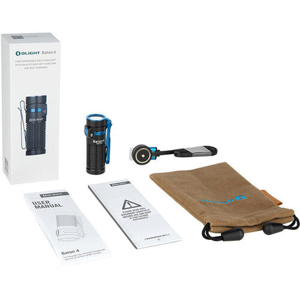 Olight Baton 4 Linterna Recargable Negra 1300 Lumens IPX8 Cable Magnético