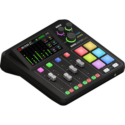 RODE RODECaster Duo estación producción audio integrada 2 preamplificadores 4 faders pantalla táctil