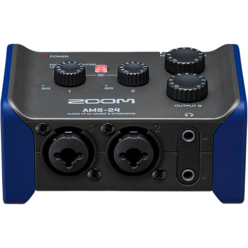 Zoom AMS-24 Interfaz de Audio USB-C 24 Bit 96 kHz 2 Preamp Mic