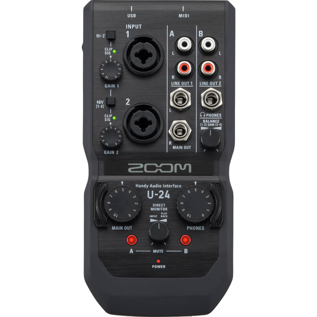Zoom U-24 Interfaz de Audio MIDI USB 2x4 24-Bit 96 kHz con Software DAW