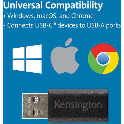 Kensington CA1020 Adaptador USB A a USB C 3.2 Gen 2 Plug and Play