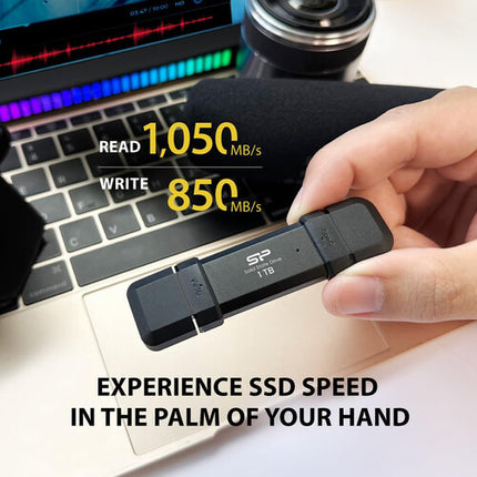 Silicon Power 250GB DS72 SSD portátil dual USB 3.2 1050MB/s 850MB/s garantía 5 años