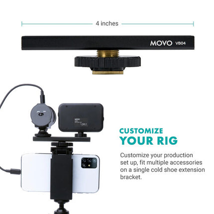 Movo Photo uVlogger Kit de Vlogging para USB-C con Micrófono Shotgun Luz LED y Trípode Ajustable