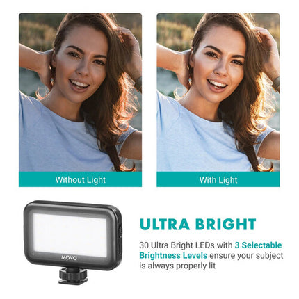 Movo Photo uVlogger Kit de Vlogging para USB-C con Micrófono Shotgun Luz LED y Trípode Ajustable