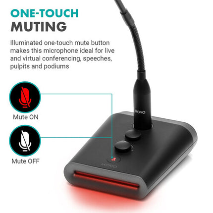 Movo Photo GM-7 Micrófono USB Cardioide Gooseneck Flexible 19" RGB LED