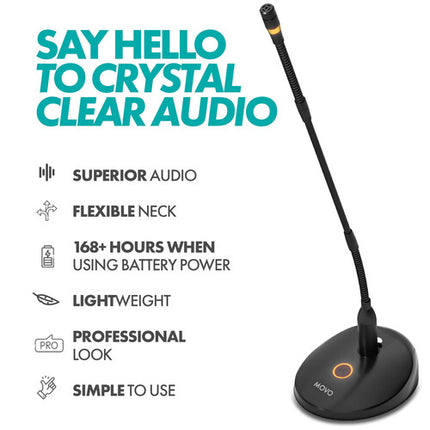 Movo Photo GM-9 Micrófono Condensador Cardioide Flexible 18" con Base XLR