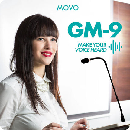 Movo Photo GM-9 Micrófono Condensador Cardioide Flexible 18" con Base XLR