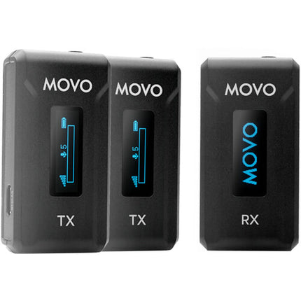 Movo Photo WMX-2-DUO Sistema de Micrófono Inalámbrico Doble Canal 328' Alcance USB-C