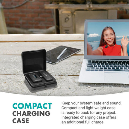 Movo Photo WMX-2-L Sistema de Micrófono Inalámbrico para iOS 328' Alcance Dual-Canal