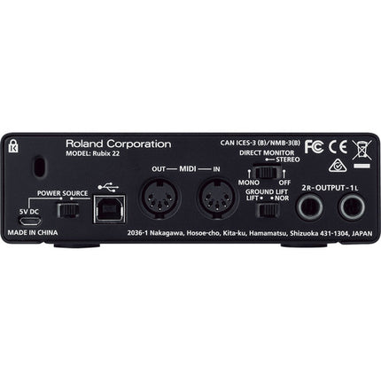 Roland Rubix22 Interfaz de Audio USB 2x2 24-Bit 192 kHz Phantom 48V