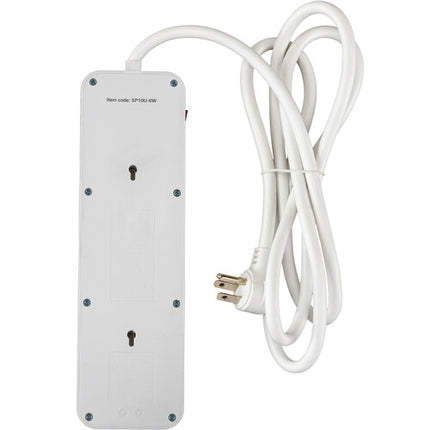 Protector de sobretensión Watson 10 tomas 2450 julios con 4 puertos USB blanco