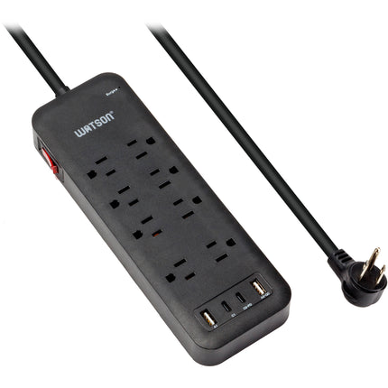 Watson Protector Contra Sobretensiones 8 Tomas 2450 Julios USB Negro