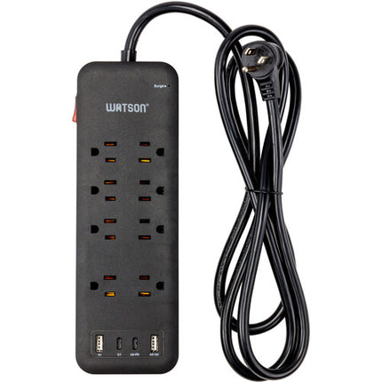 Watson Protector Contra Sobretensiones 8 Tomas 2450 Julios USB Negro