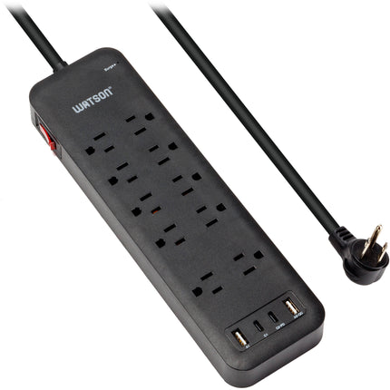Watson Protector contra sobretensiones 10 salidas 2450 julios USB 4 puertos negro