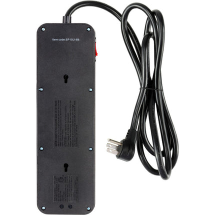 Watson Protector contra sobretensiones 10 salidas 2450 julios USB 4 puertos negro