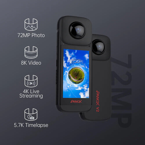 Labpano Panox V2 Cámara Vlog 360 5.7K 72MP CMOS 3 Pulgadas Touchscreen